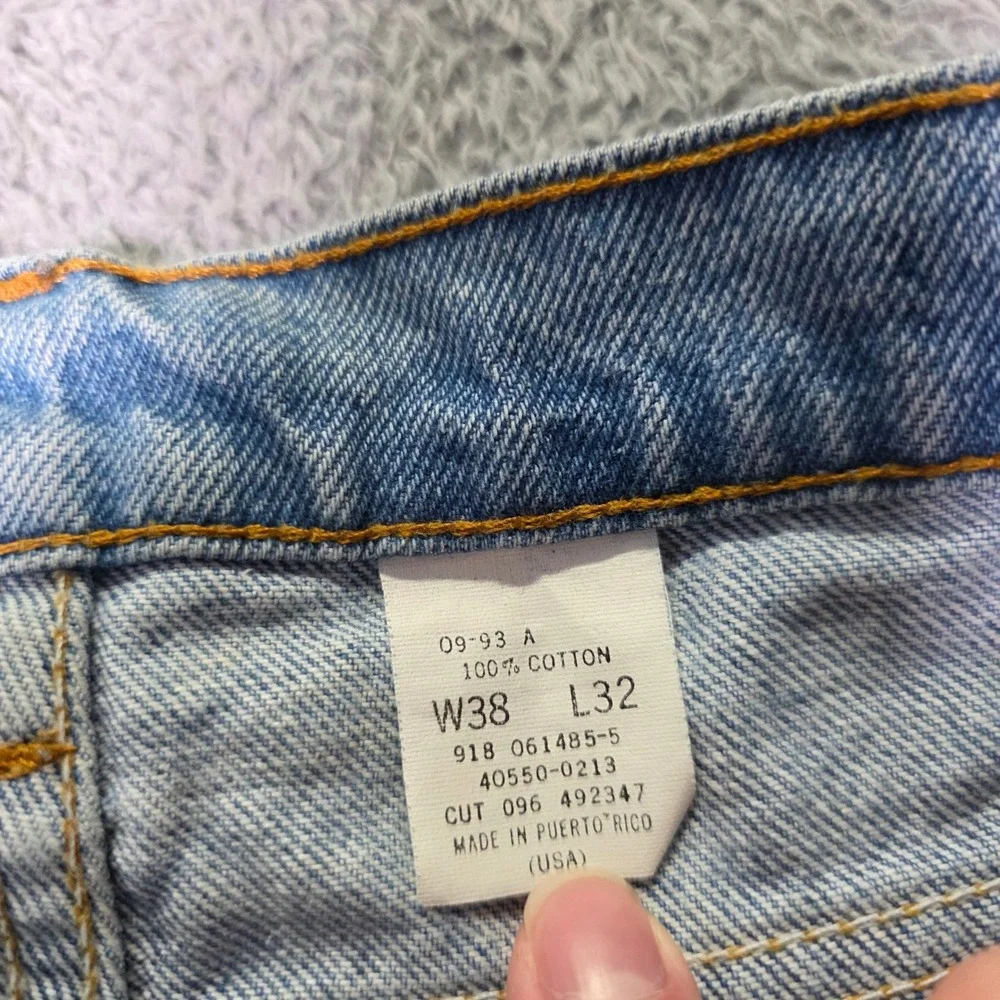 Levi's Mens 38x32 550 Relaxed Fit Tapered Jeans Light Wash Orange Tab 90s USA
